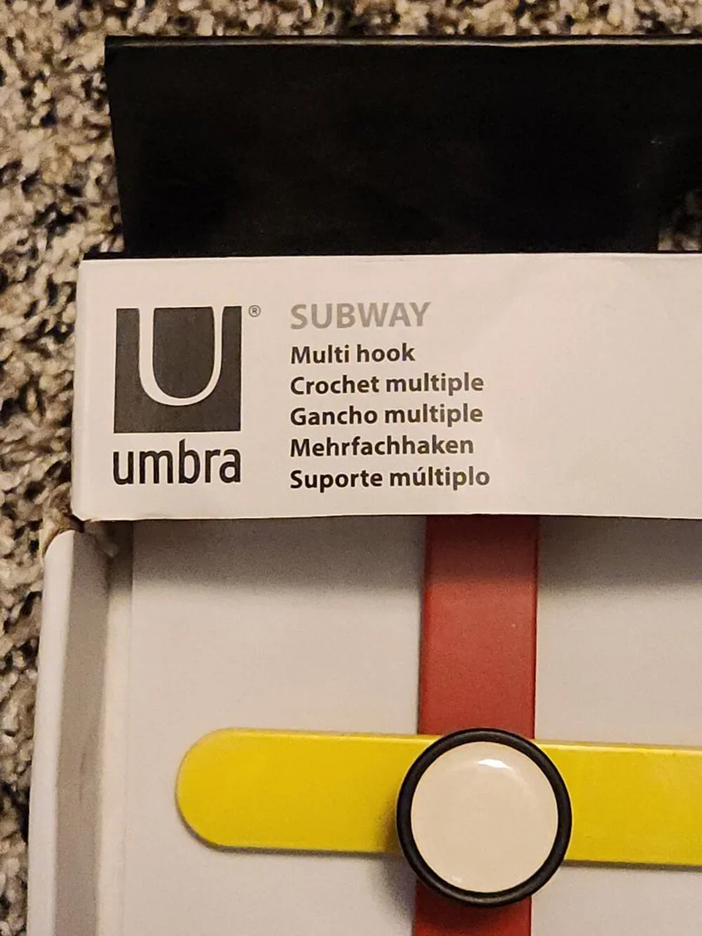 NIB Umbra Subway Wall Mount Coat Hanger / Alan Wisniewski Design / 10 Hooks